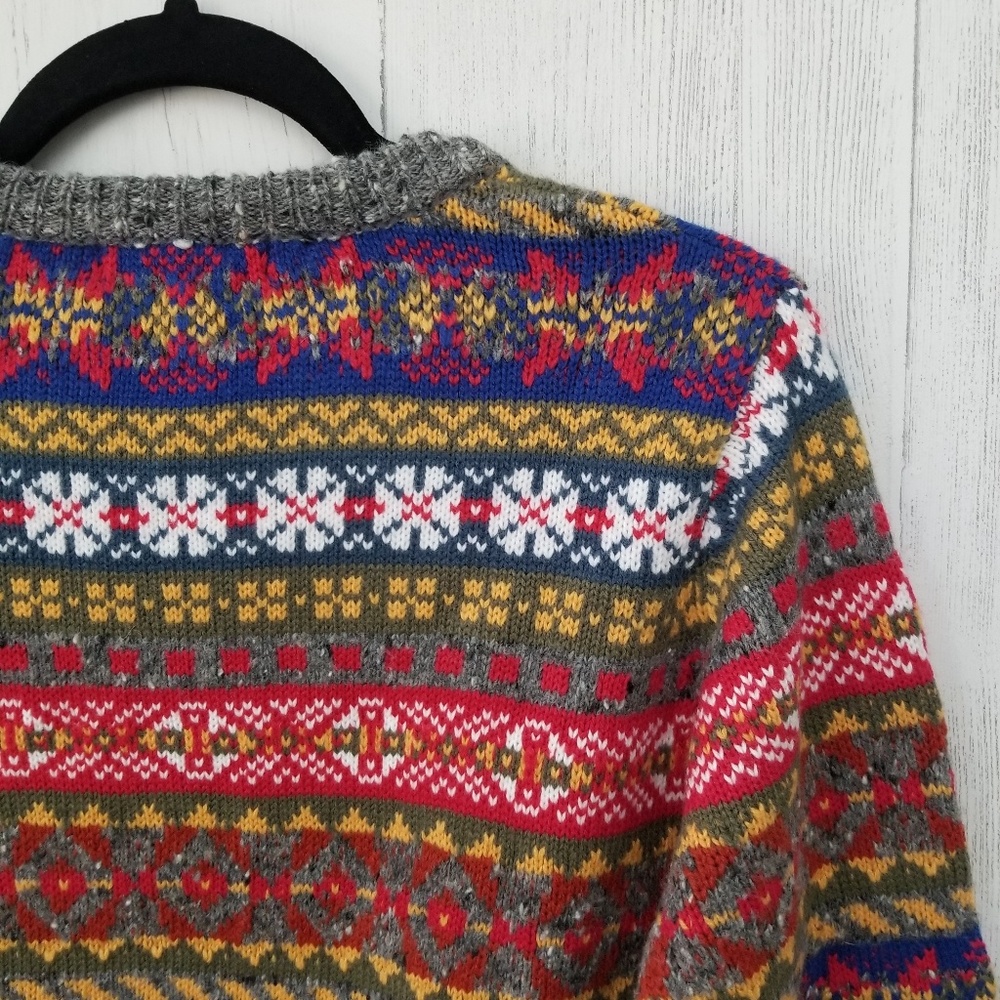 NWT Zara Cropped Jacquard Fair Isle Sweater Medium - Picture 6 of 8